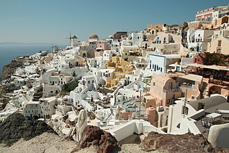 Oia from Kastro Santorini